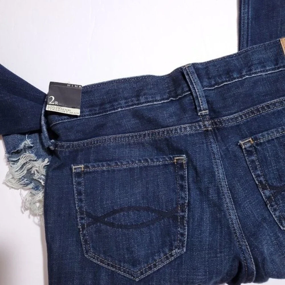 Abercrombie Boyfriend Straight Leg Jeans Size 2 26 Distressed Destroyed Loose